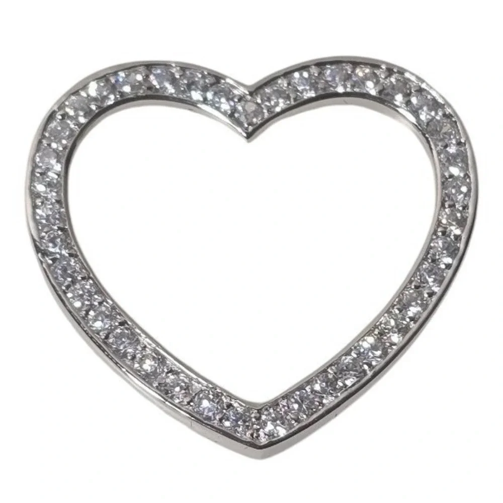 NEW NOTHING BUT HEARTS .925 sterling silver CZ open heart charm pendant gift mom